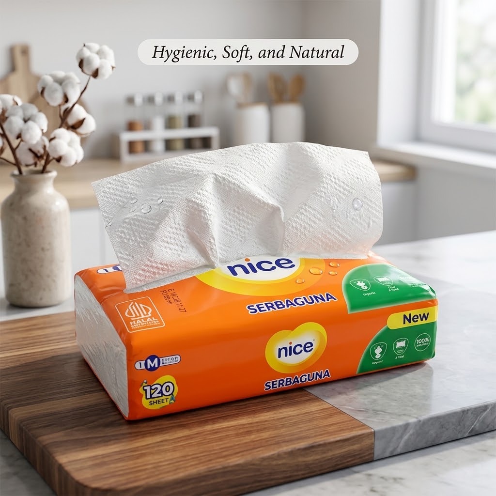 Tissue Nice Towel Serbaguna Pack 120 Helai (1ply)