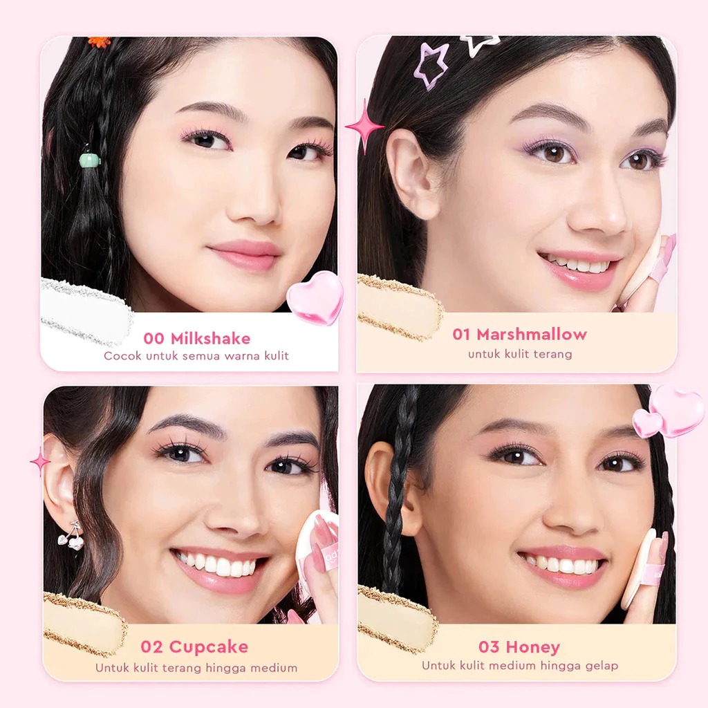Glad 2 Glow Perfect Blur & Cover Loose Powder 20gr - 02 Cupcake