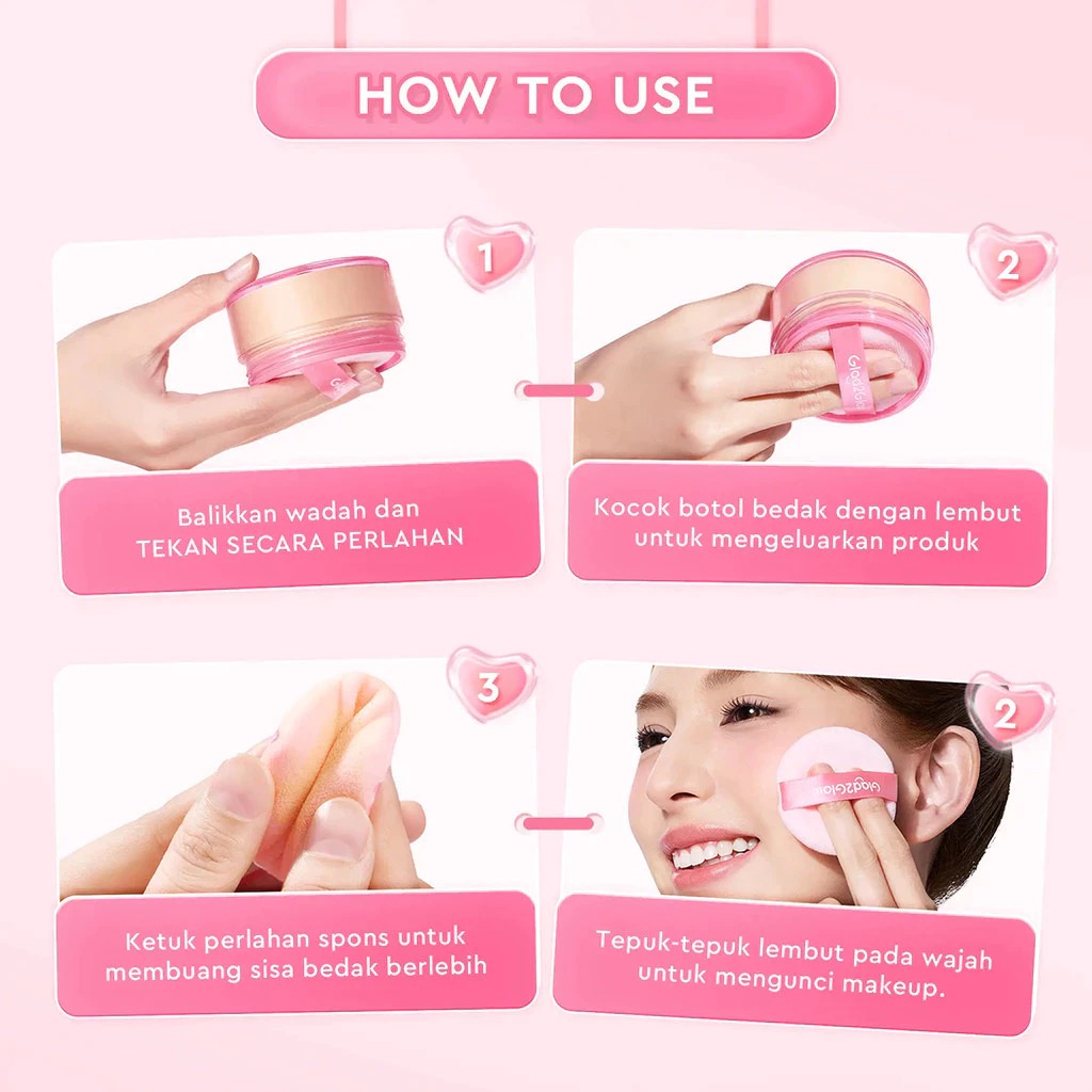 Glad 2 Glow Perfect Blur & Cover Loose Powder 20gr - 02 Cupcake