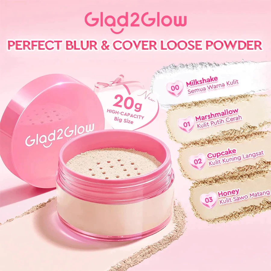 Glad 2 Glow Perfect Blur & Cover Loose Powder 20gr - 03 Honey
