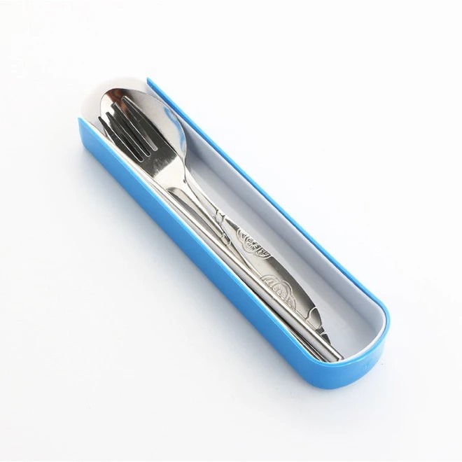 Sendok Travel Set Stainless Steel - BIRU (Sendok, Garpu, Sumpit) Sendok Travel Set Stainless Steel - BIRU (Sendok, Garpu, Sumpit)