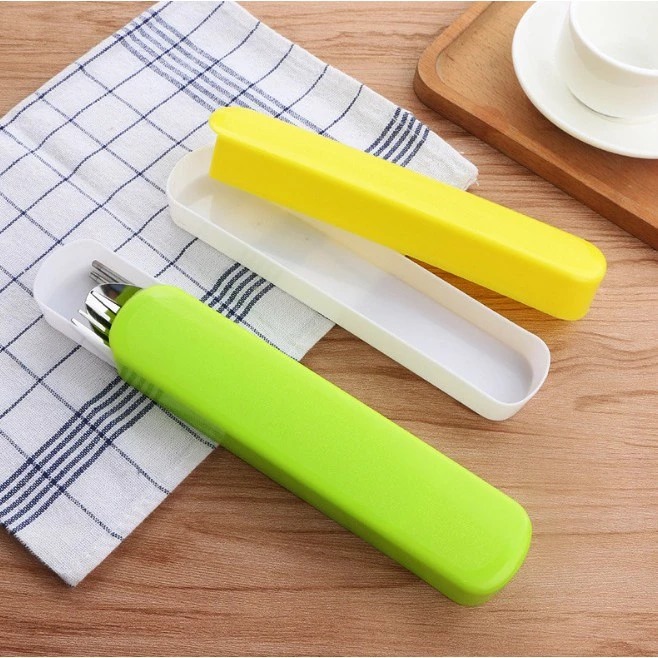 Sendok Travel Set Stainless Steel - BIRU (Sendok, Garpu, Sumpit)