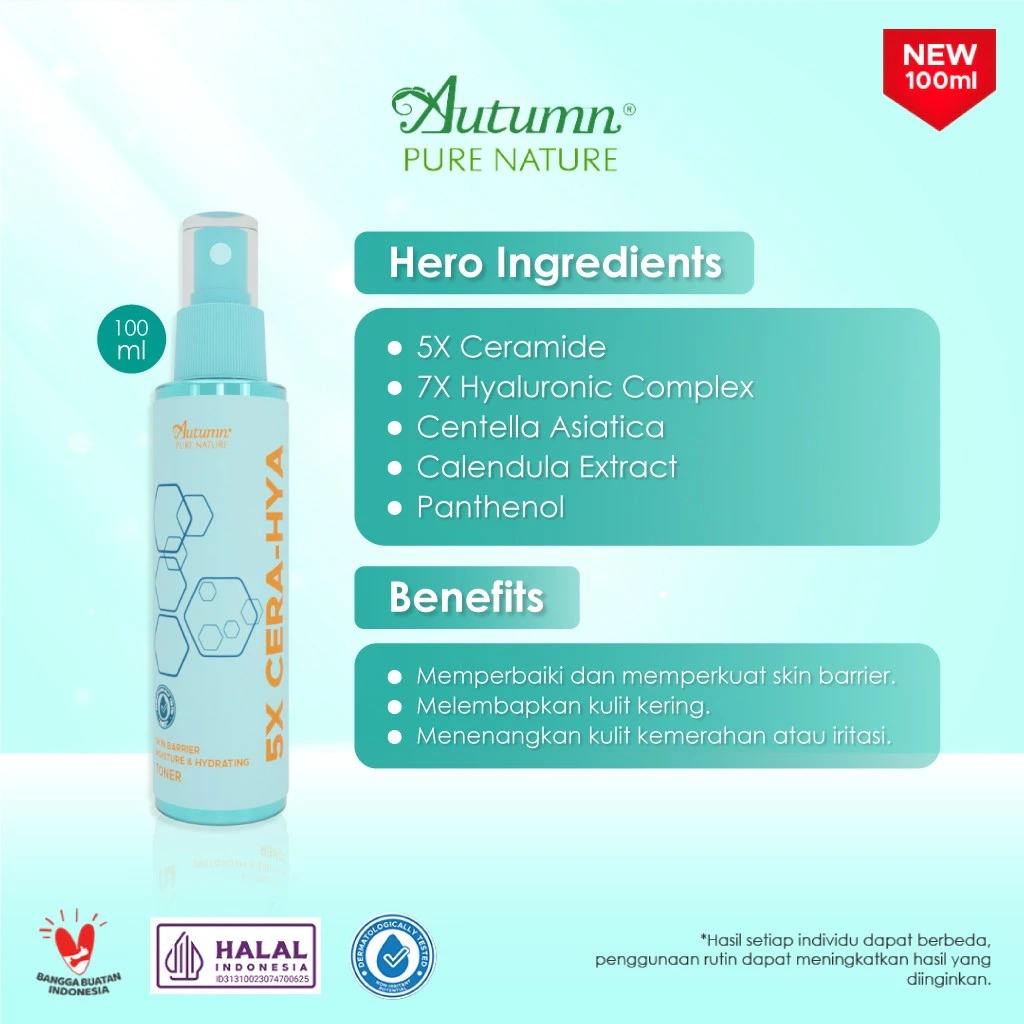 Autumn 5X Cera-Hya Skin Barrier Moisture & Hydrating Toner 100ml