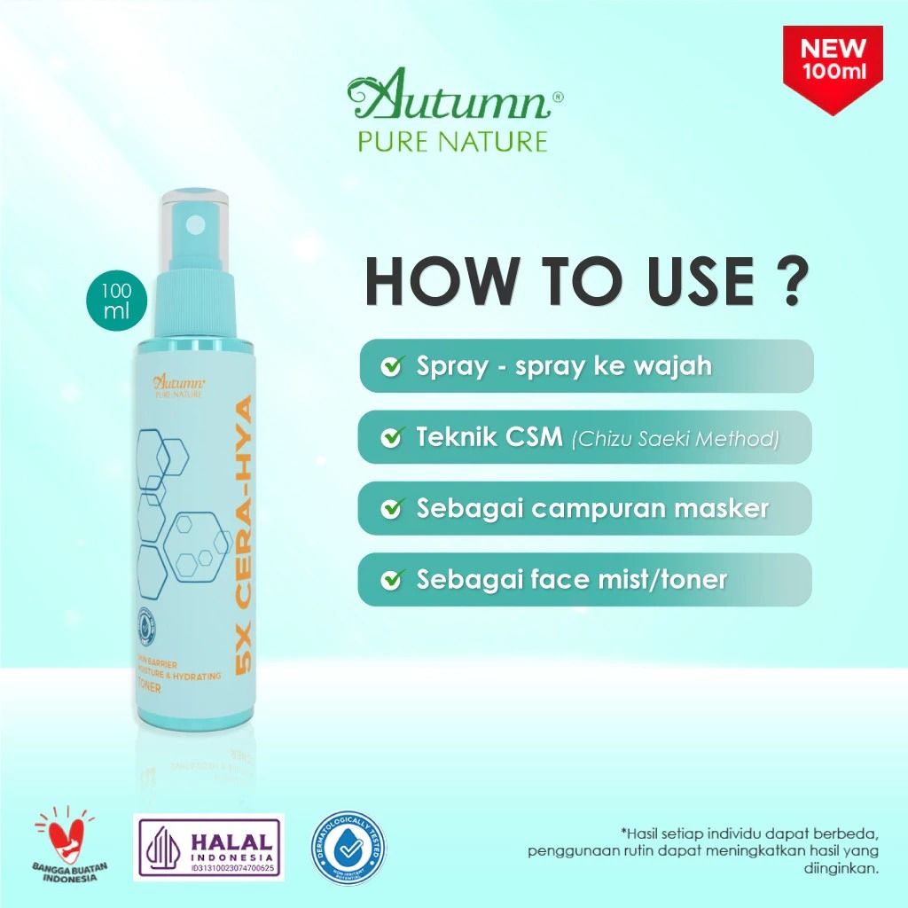 Autumn 5X Cera-Hya Skin Barrier Moisture & Hydrating Toner 100ml