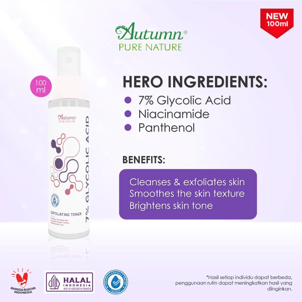 Autumn Glycolic Acid 7% Toning Solution Exfoliating Toner (White) 100ml
