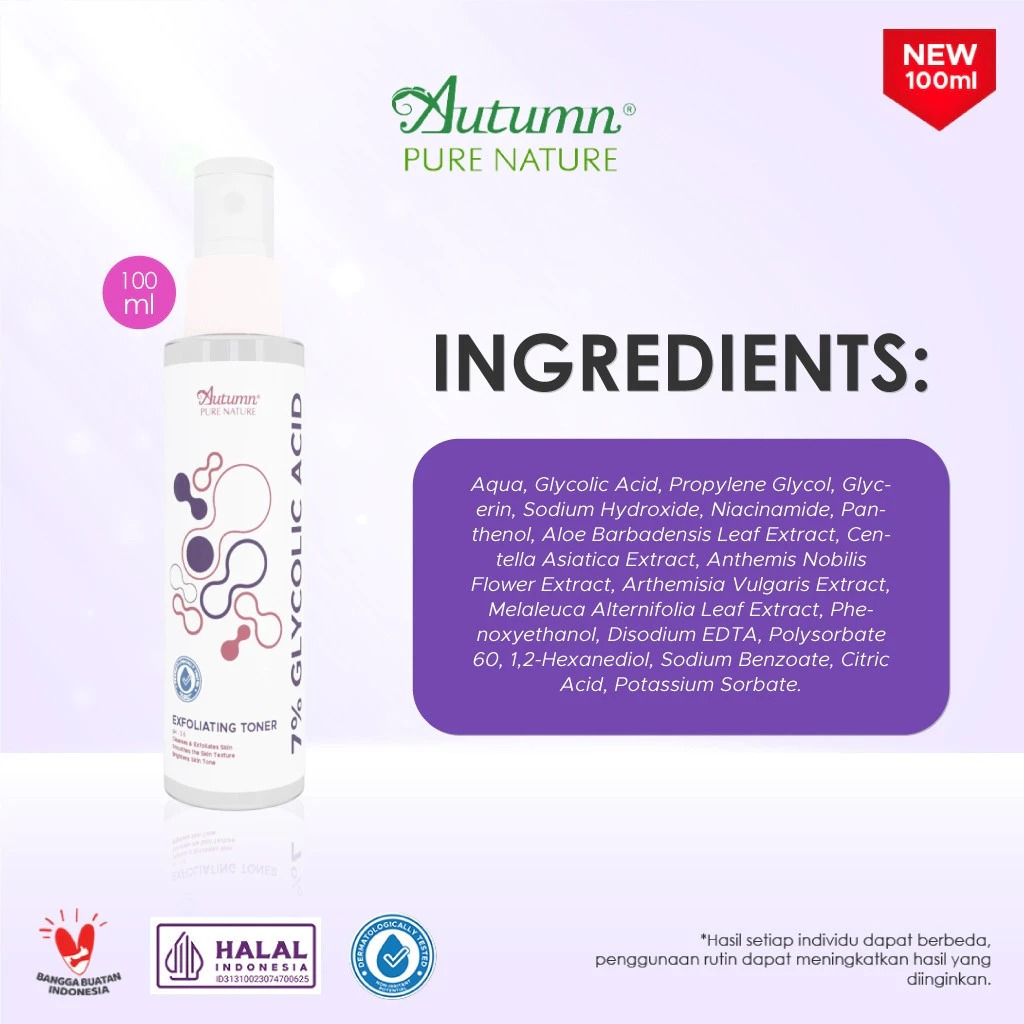 Autumn Glycolic Acid 7% Toning Solution Exfoliating Toner (White) 100ml