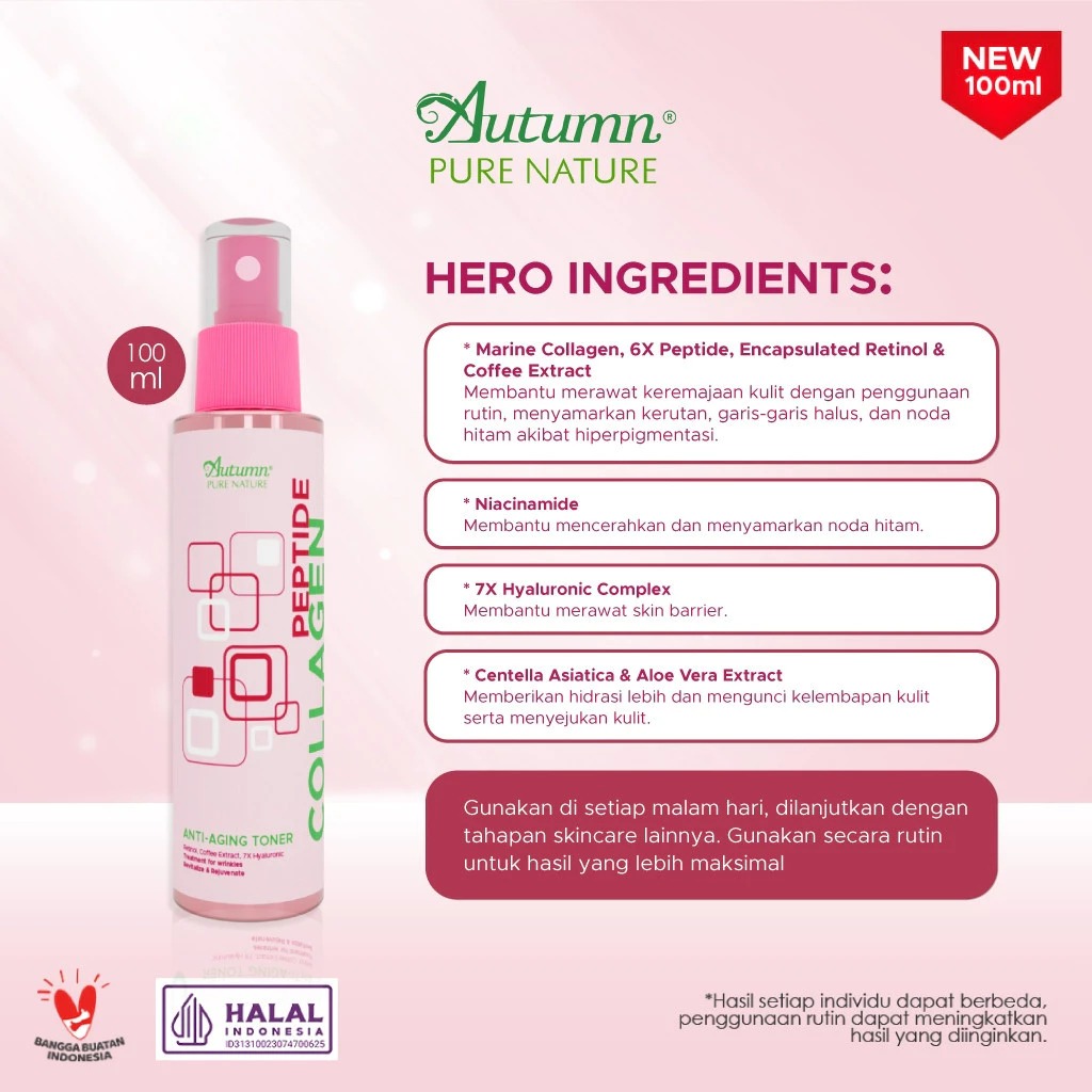 Autumn Peptide Collagen Anti-Aging Toner (Pink) 100ml