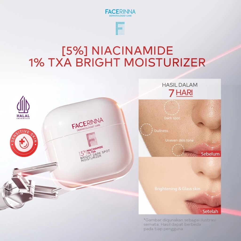 Facerinna 5% Niacinamide 1% TXA Bright  Dark Spot Moisturizer 30gr