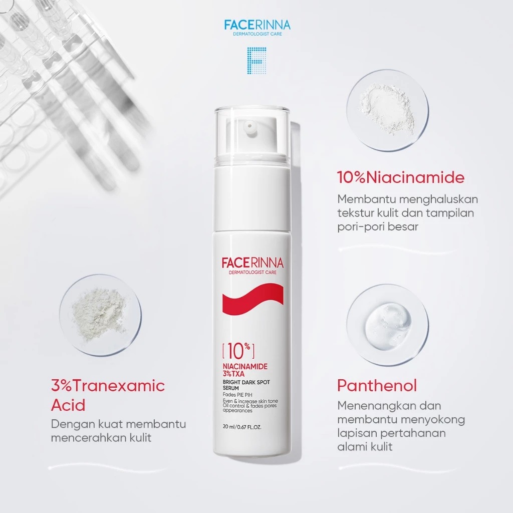 Facerinna 10% Niacinamide 3% TXA Bright  Dark Spot Serum 20ml