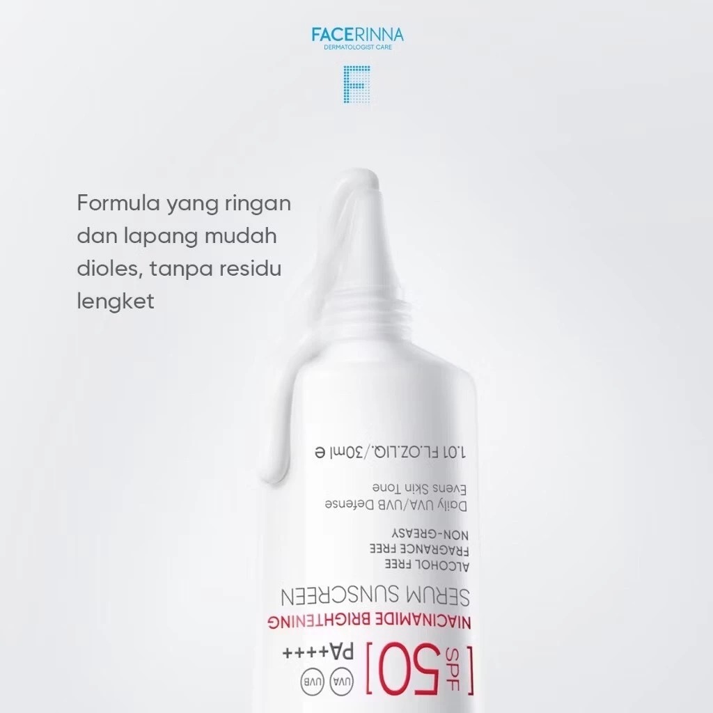 Facerinna Niacinamide Brightening Serum Sunscreen SPF 50 PA++++ 30ml