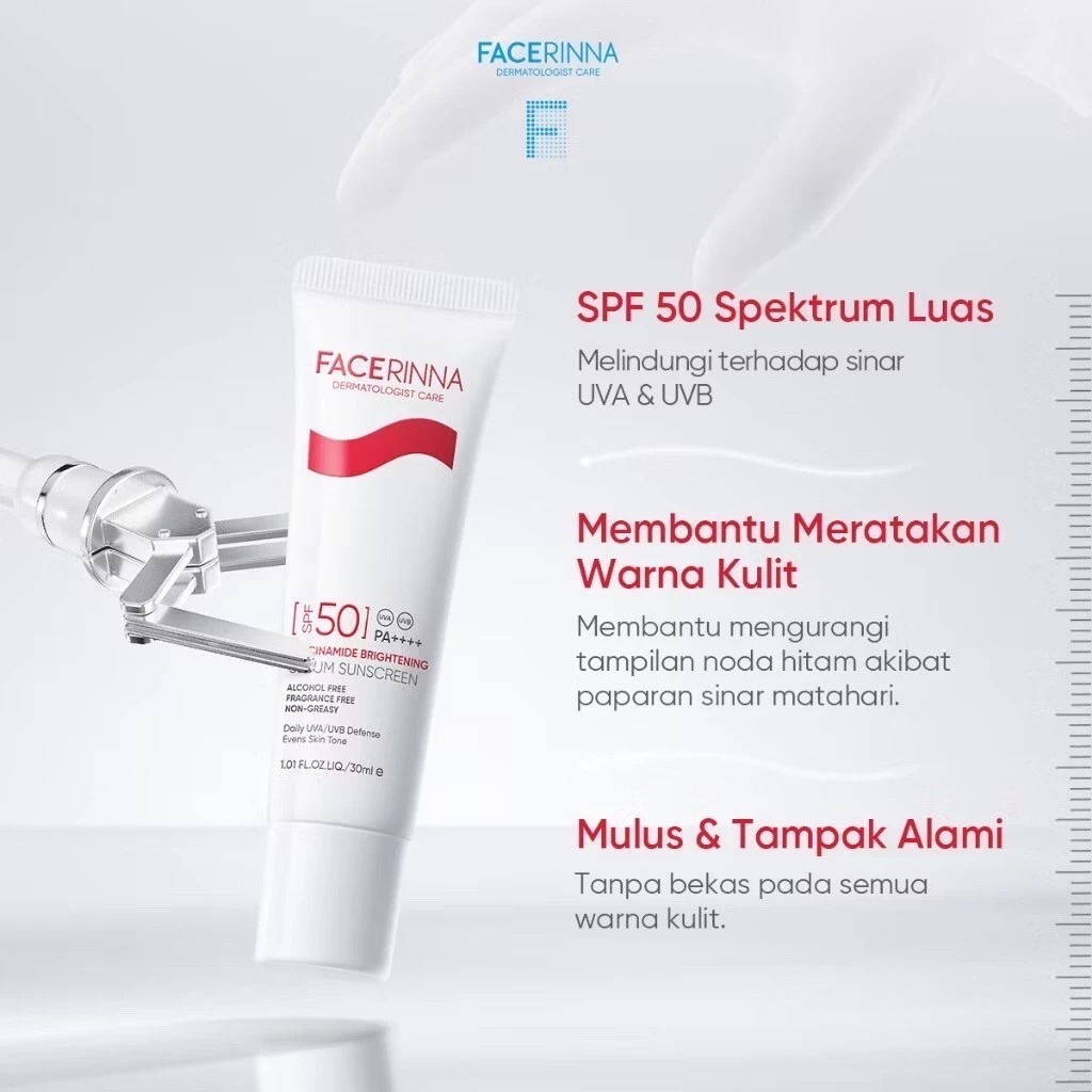 Facerinna Niacinamide Brightening Serum Sunscreen SPF 50 PA++++ 30ml