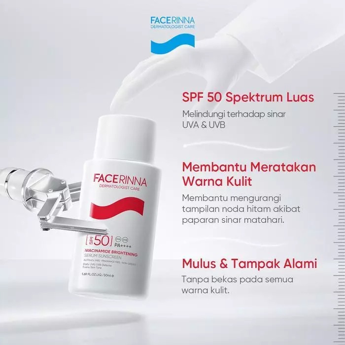 Facerinna Niacinamide Brightening Serum Sunscreen SPF 50 PA+++++ 50ml
