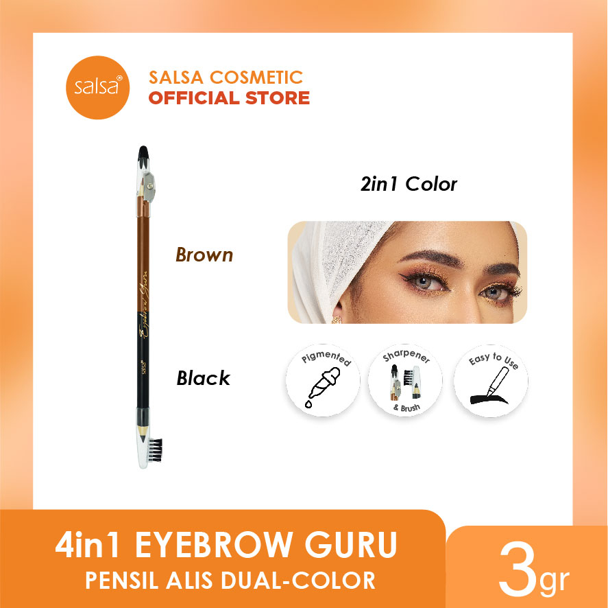 SALSA Eyebrow Guru - Pensil Alis 4in1 (Brown, Black, Serutan, Sikat) SALSA Eyebrow Guru - Pensil Alis 4in1 (Brown, Black, Serutan, Sikat)