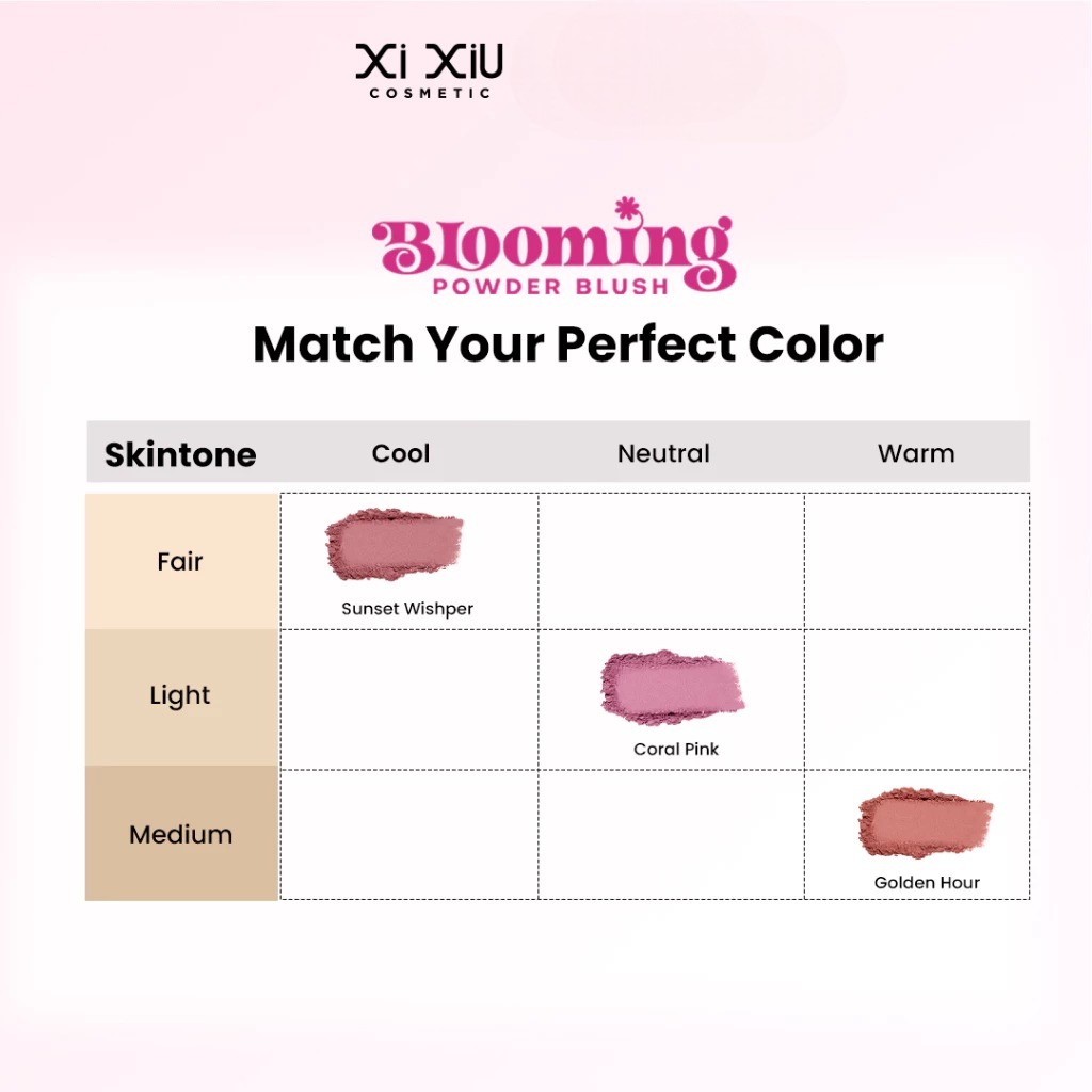 Xi Xiu Divine Blooming Powder Blush 4gr - 801 Sunset Whisper