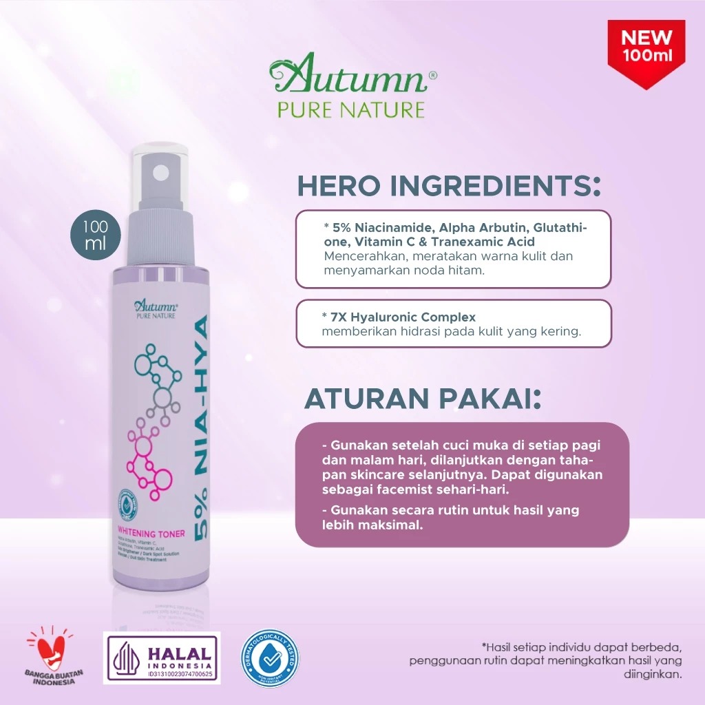 Autumn 5% NIA-HYA Whitening Toner 100ml