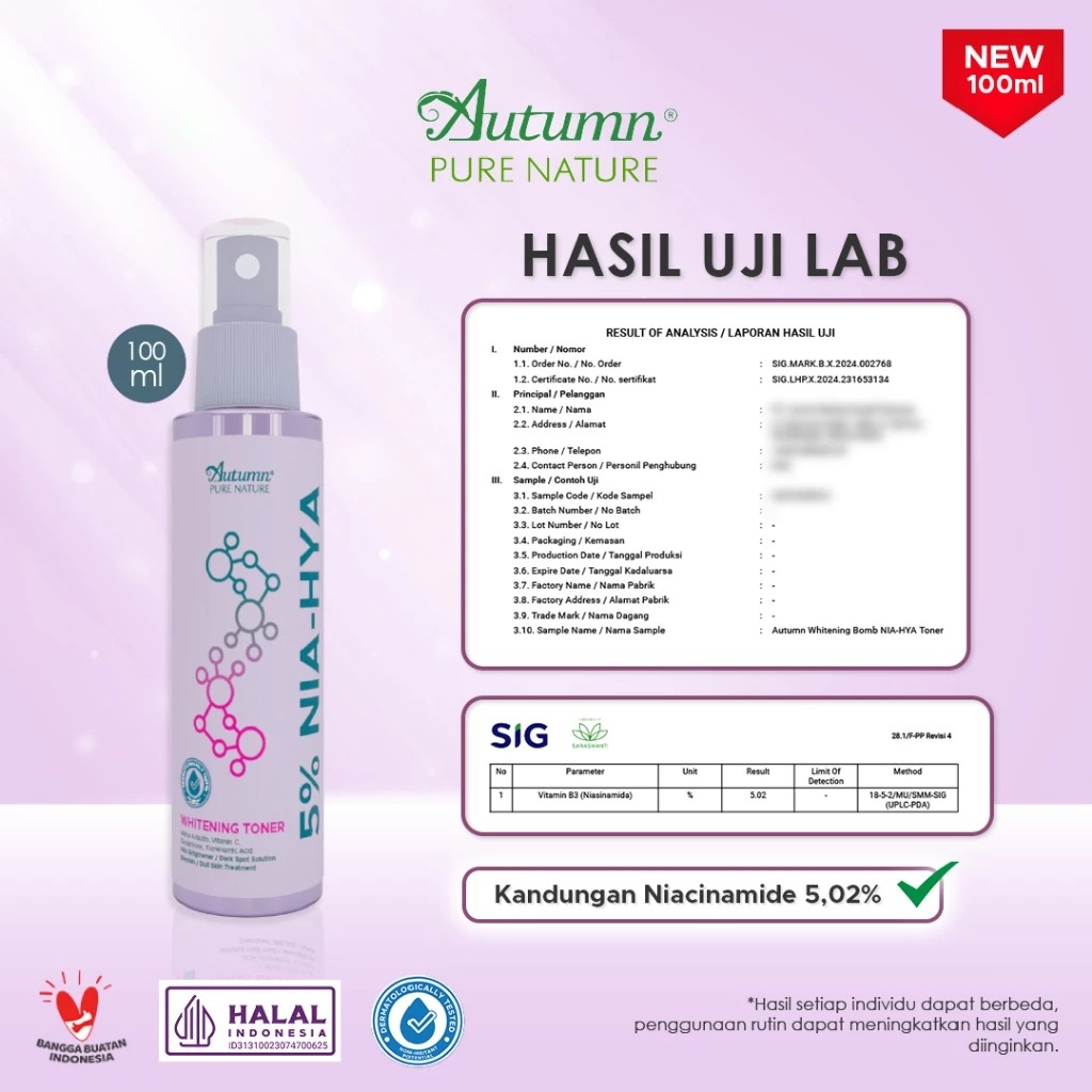 Autumn 5% NIA-HYA Whitening Toner 100ml