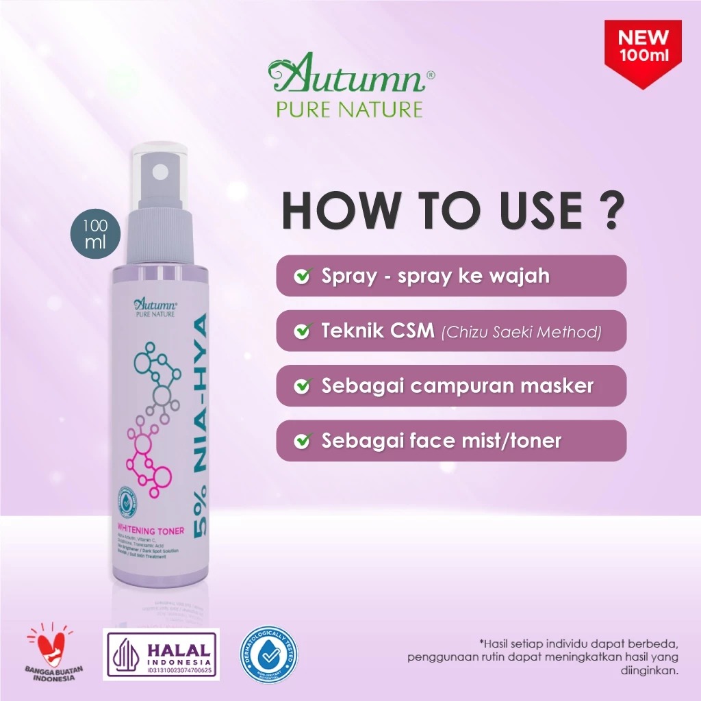 Autumn 5% NIA-HYA Whitening Toner 100ml