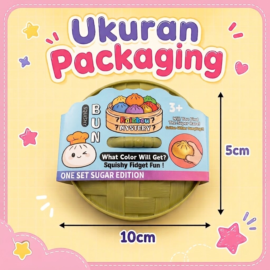 Mainan Squishy Bakpao Tiup 8,5cm Warna Warni (Fidget Toys Dumpling Bun)