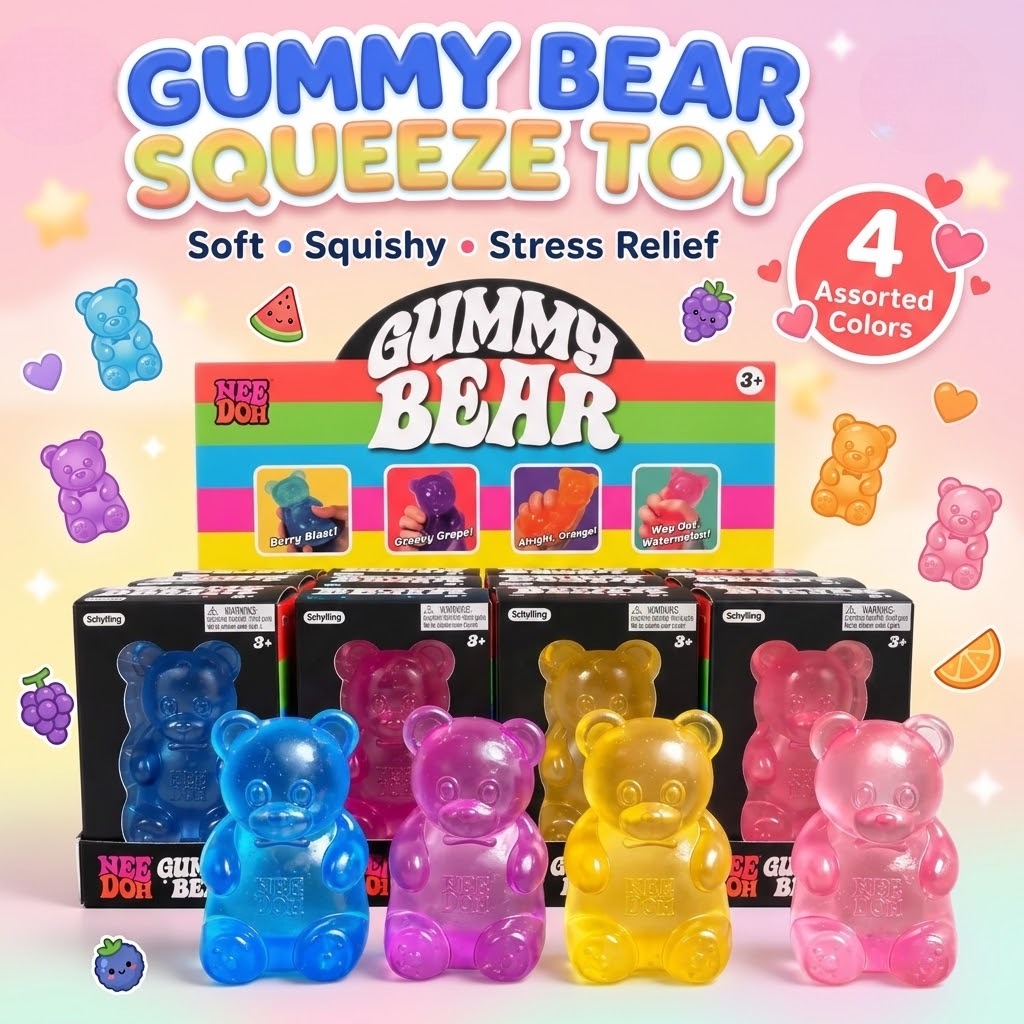Mainan NeeDoh Beruang Gummy Bear 5cm (Fidget Toys)