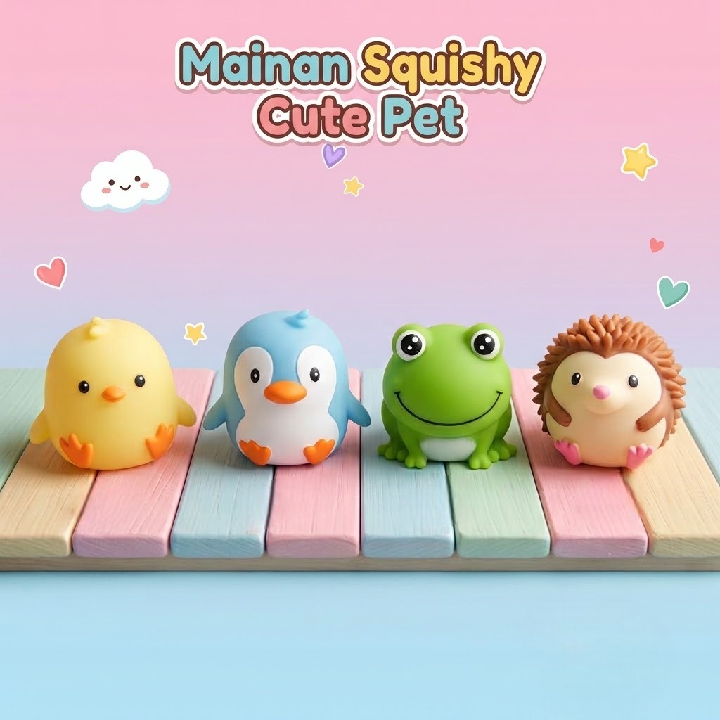 Mainan Squishy Cute Pet 6cm (Fidget Toys Animal)