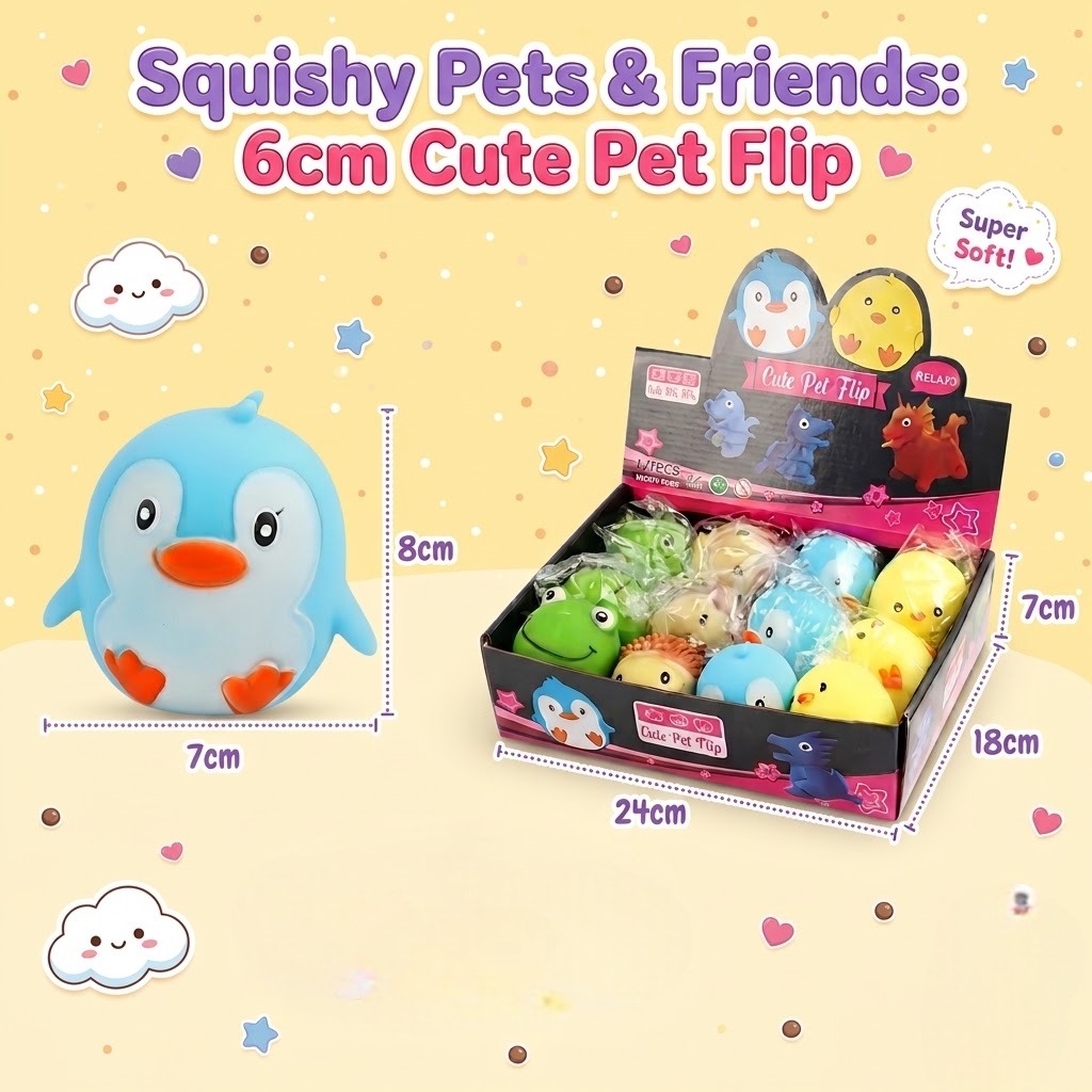 Mainan Squishy Cute Pet 6cm (Fidget Toys Animal)