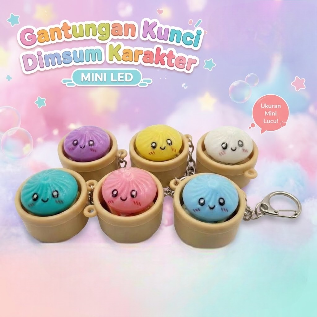 Gantungan Kunci Dumpling Mini LED 3cm