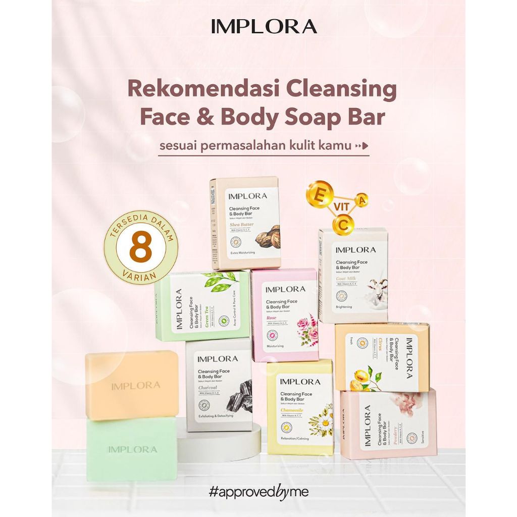 Implora Cleansing Face & Body Bar Soap 60gr - Charcoal