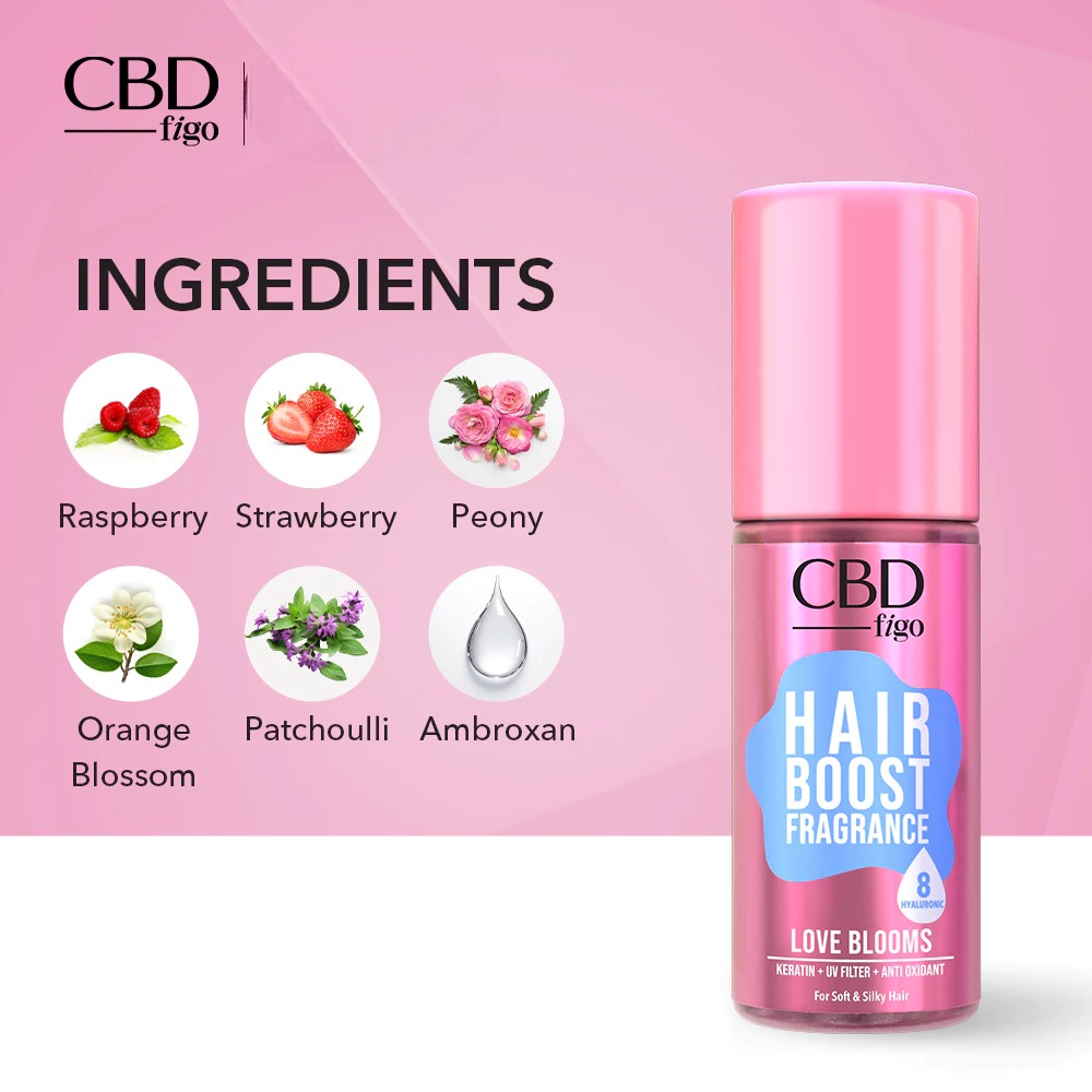 CBD Figo Hair Boost Fragrance 100ml - Love Blooms (With Keratin)