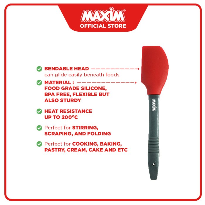 Maspion Maxim Silicone Spatula L 25cm (Sutil Tahan Panas)