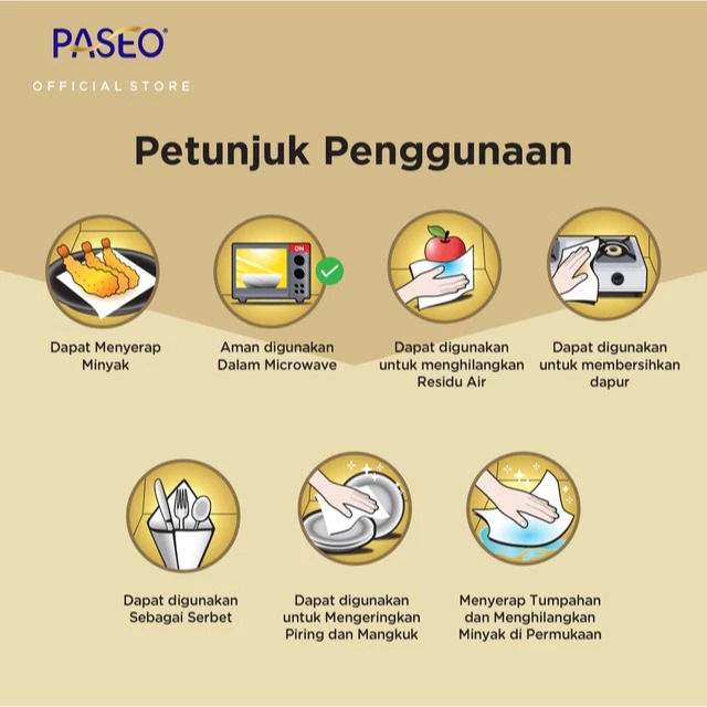 Tissue Paseo Cooking Towel Calorie Absorb 3Rolls 70s (Tissue Dapur)