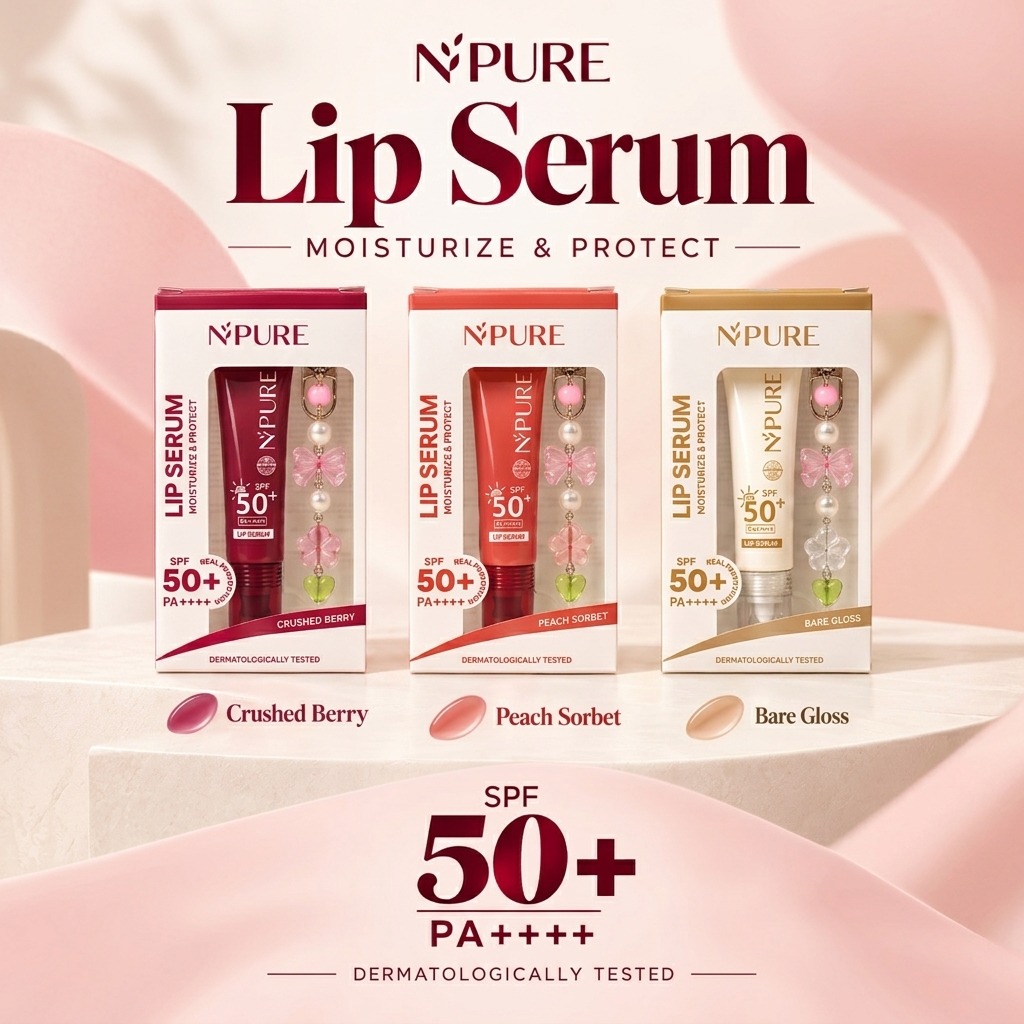 Npure Lip Serum Moisturize & Protect SPF 50+ PA++++ - Crushed Berry