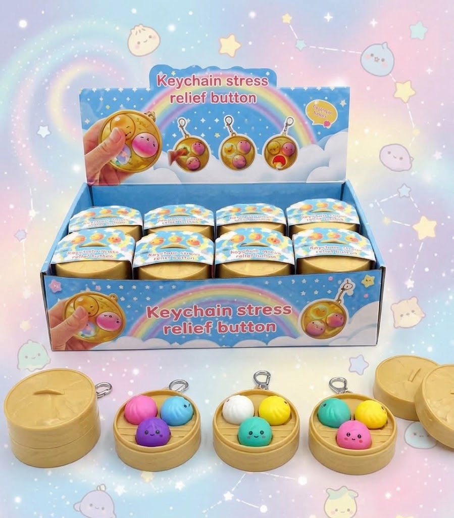 Gantungan Kunci Dumpling Button LED 7cm (3 Tombol Dimsum) Gantungan Kunci Dumpling Button LED 7cm (3 Tombol Dimsum)