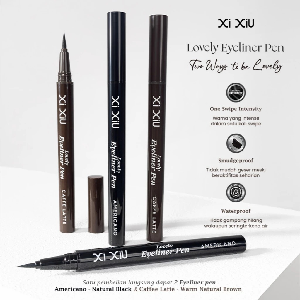 Xi Xiu Lovely Eyeliner Pen Morning Coffe Combo (Bundling 1+1)