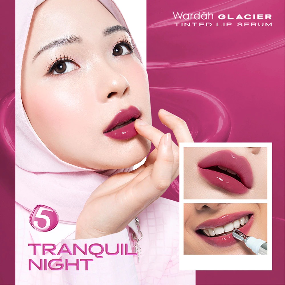 Wardah PDRN Glacier Tinted Lip Serum - 05 Tranquil Night