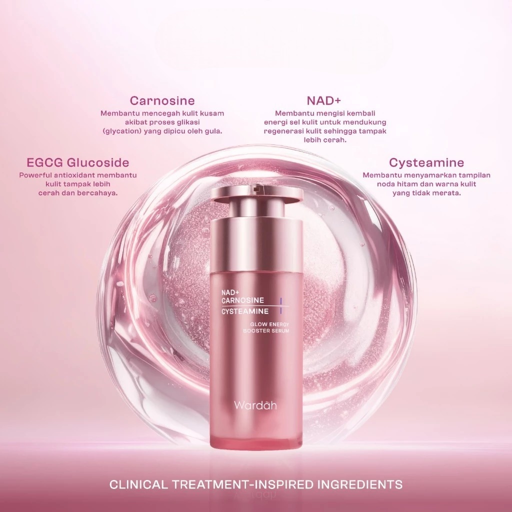 Wardah NAD+ Carnosine Cysteamine Glow Energy Booster Serum 30ml