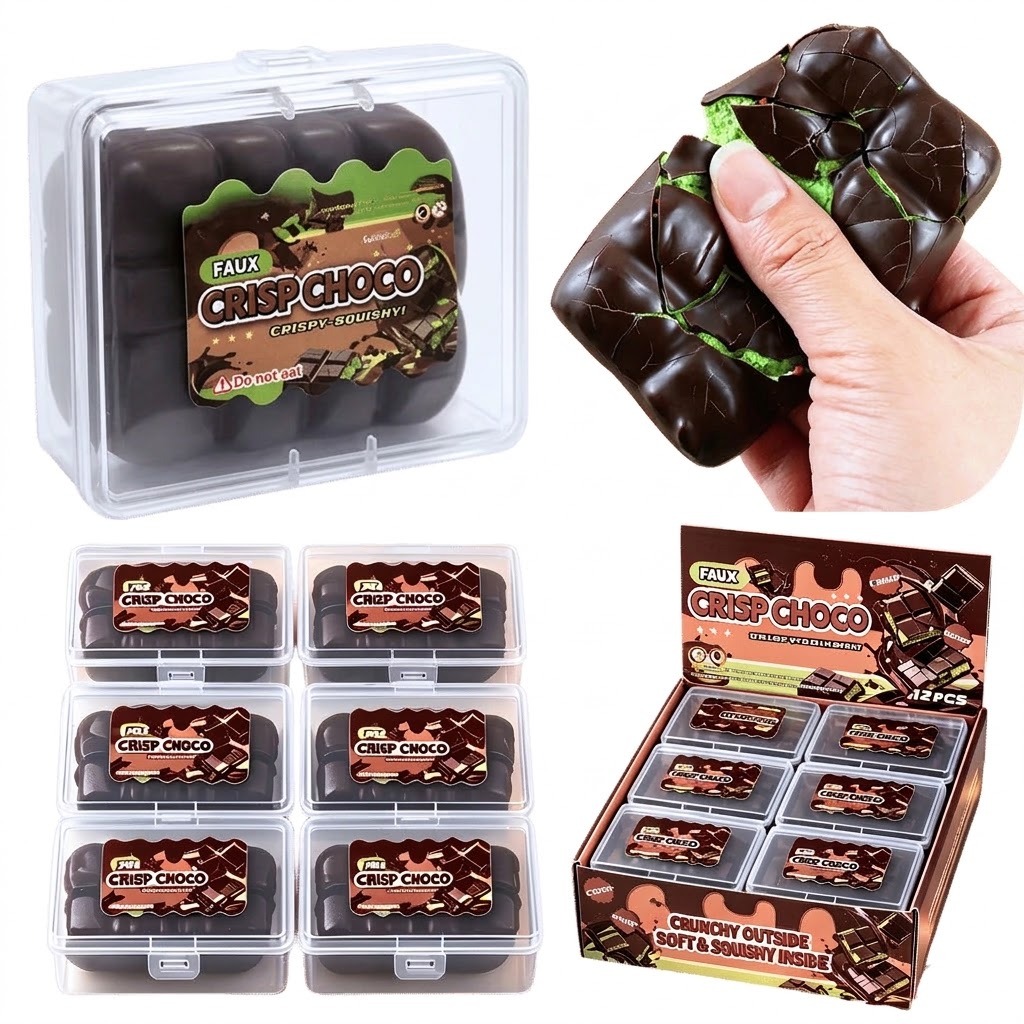 Mainan Squishy Coklat Crispy Choco 7cm (Kemasan Box)