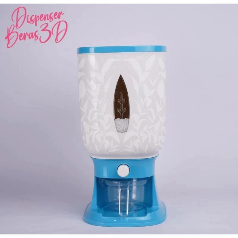 TRI J - Dispenser Beras Motif 10kg - BIRU (Tempat Penyimpanan Beras Rice Box) TRI J - Dispenser Beras Motif 10kg - BIRU (Tempat Penyimpanan Beras Rice Box)