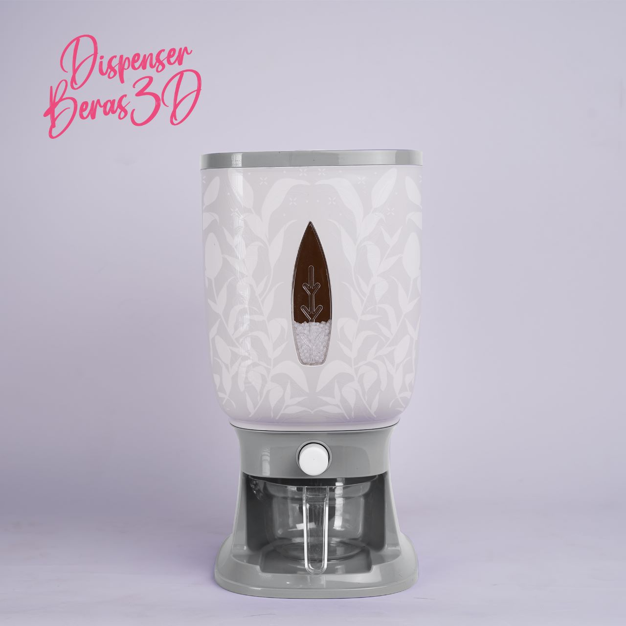 TRI J - Dispenser Beras Motif 10kg - BIRU (Tempat Penyimpanan Beras Rice Box)