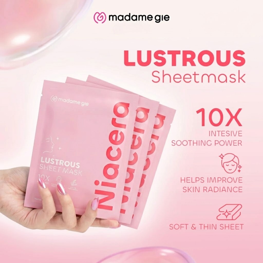 (Beli 2 Gratis 1) Madame Gie Niacera Sheet Mask 25ml - Lustrous (PINK)