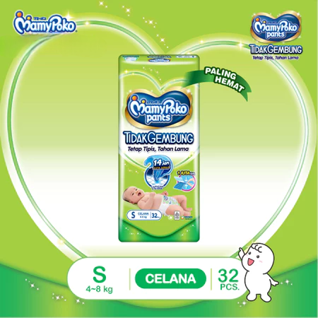 MamyPoko Pants X-tra Kering Slim Tidak Gembung - Size S32 MamyPoko Pants X-tra Kering Slim Tidak Gembung - Size S32