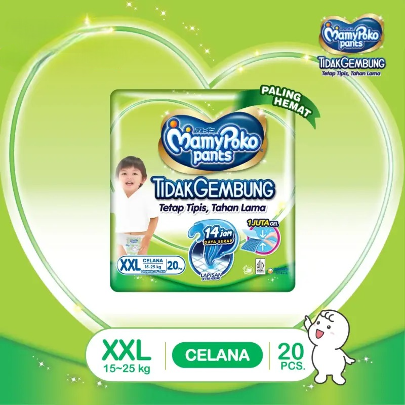 MamyPoko Pants X-tra Kering Slim Tidak Gembung - Size XXL20 MamyPoko Pants X-tra Kering Slim Tidak Gembung - Size XXL20