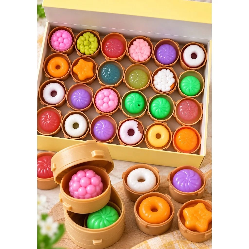 Mainan Squishy Kukusan Aneka Kue Mini 4.5cm (Fidget Toys)