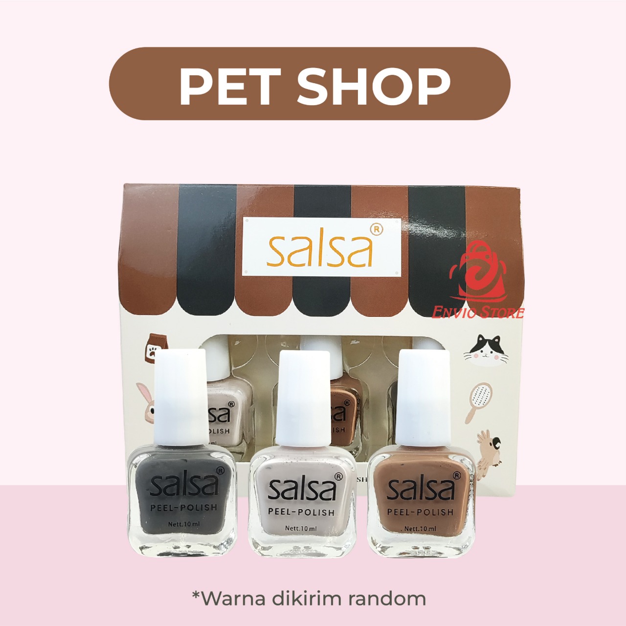 (ECER) SALSA Kutek Peel Polish PET SHOP (Nail Polish Peel Off)