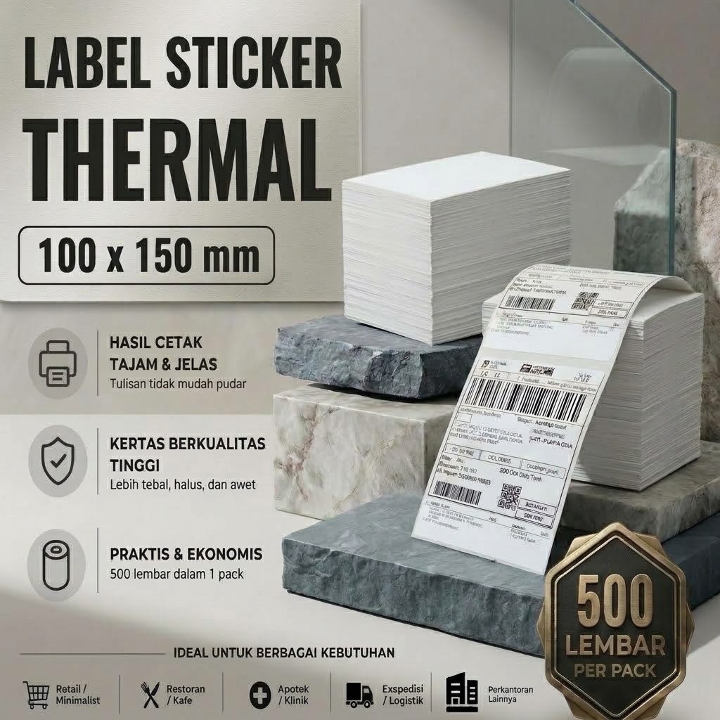 Thermal Lipat 100x150mm - 500 Lembar