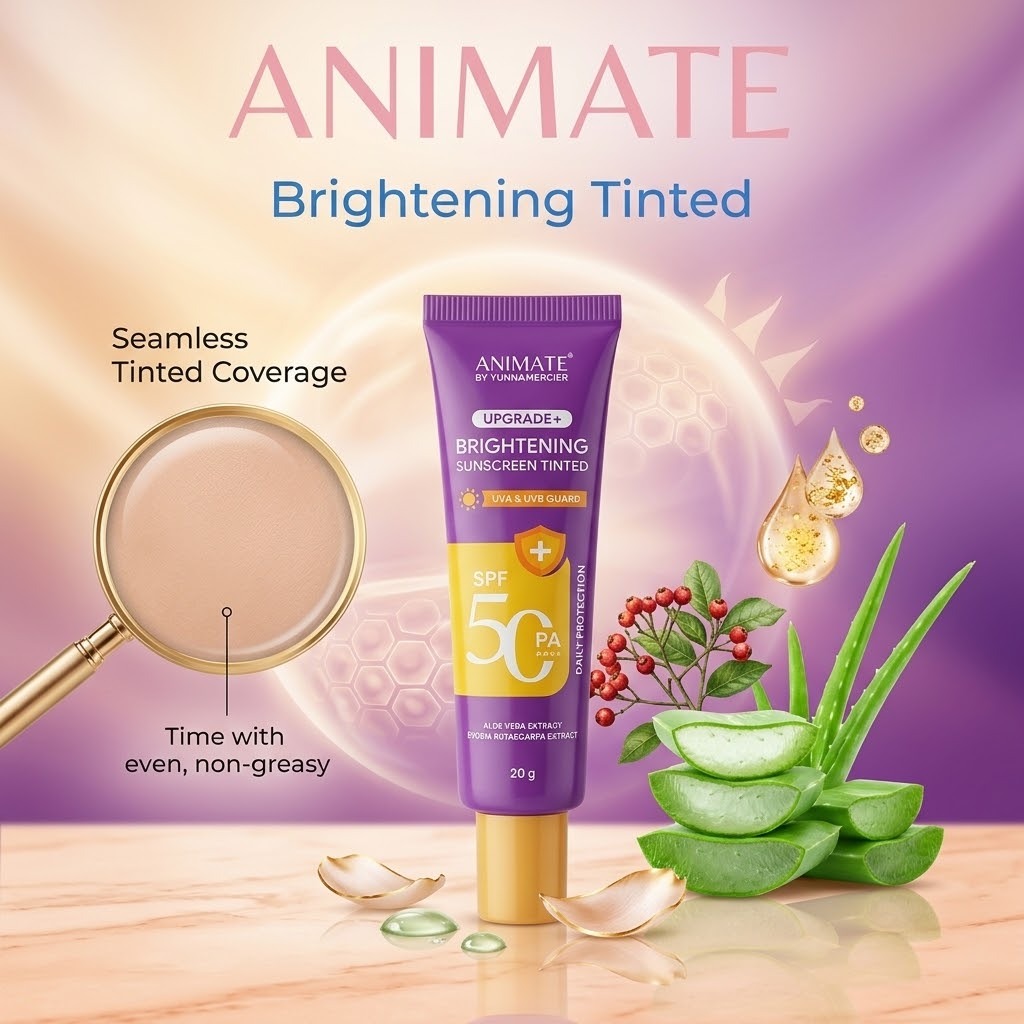 Animate Upgrade+ Brightening Sunscreen Tinted SPF 50 PA++++ 20gr