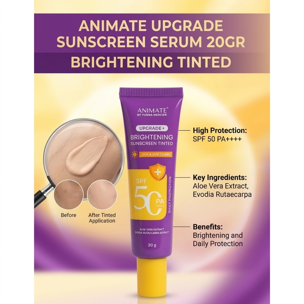 Animate Upgrade+ Brightening Sunscreen Tinted SPF 50 PA++++ 20gr