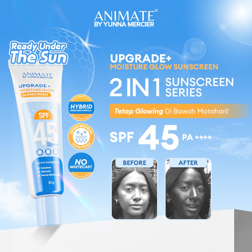 Animate Upgrade+ Moisture Glow Sunscreen SPF 45 PA++++ 20gr
