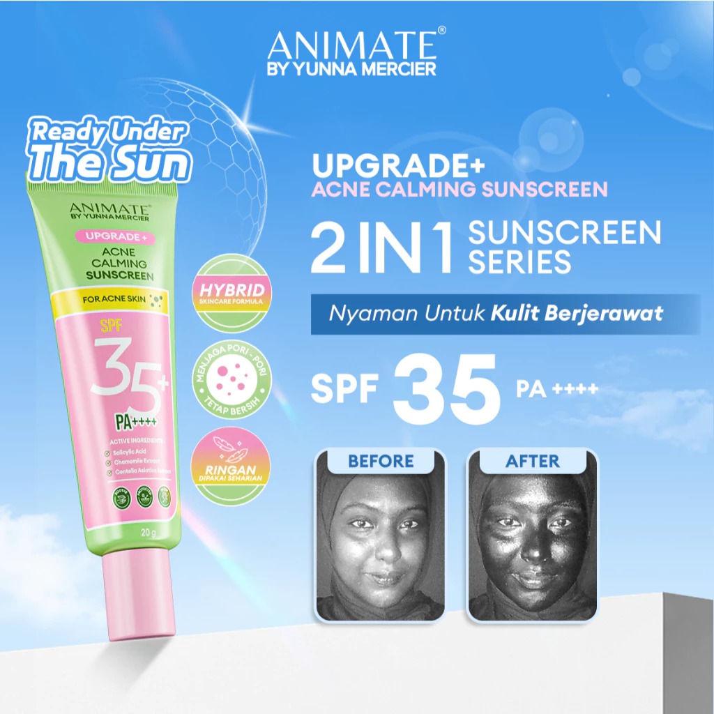 Animate Upgrade+ Acne Calming Sunscreen SPF 35 PA++++ 20gr