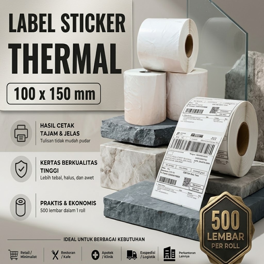 Thermal Roll 100x150mm - 500 Lembar