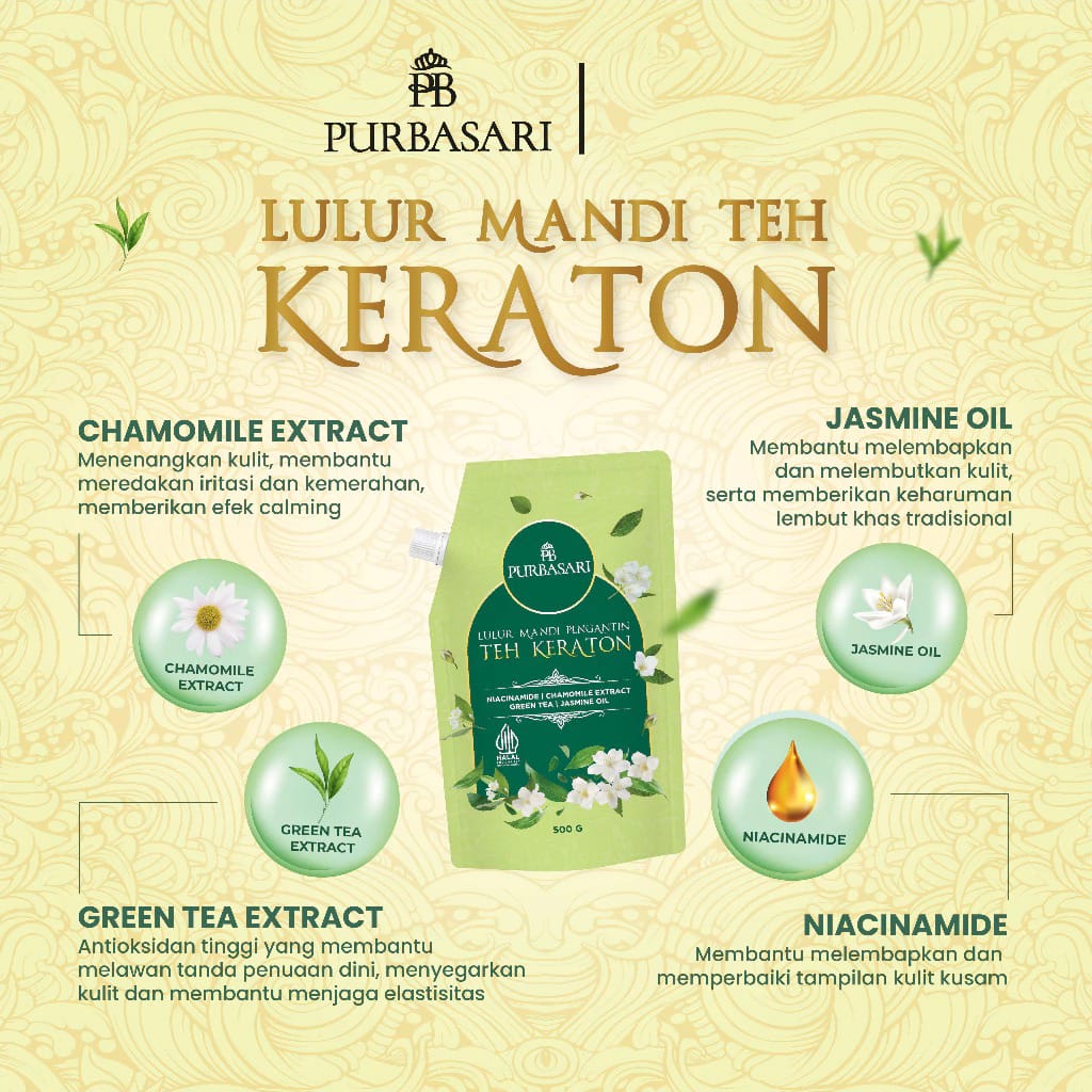 Purbasari Lulur Mandi Pengantin Teh Keraton 500gr